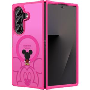Threehundred for Samsung Galaxy Z Fold 7 Case Magnetic [Compatible with MagSafe], Cute Aesthetic Design Translucent Matte Military Grade Protection Hard Rugged Phone Case for Girls Women - Hot Pink
