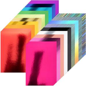 108 Pack Metallic Cardstock Paper Sheets, 8" x 12" Color Foil Mirror Shimmering Paper 250gsm/92lb For Arts and Crafts, Decorative, Weddings & Birthdays Invitations, Scrapbook Supplies