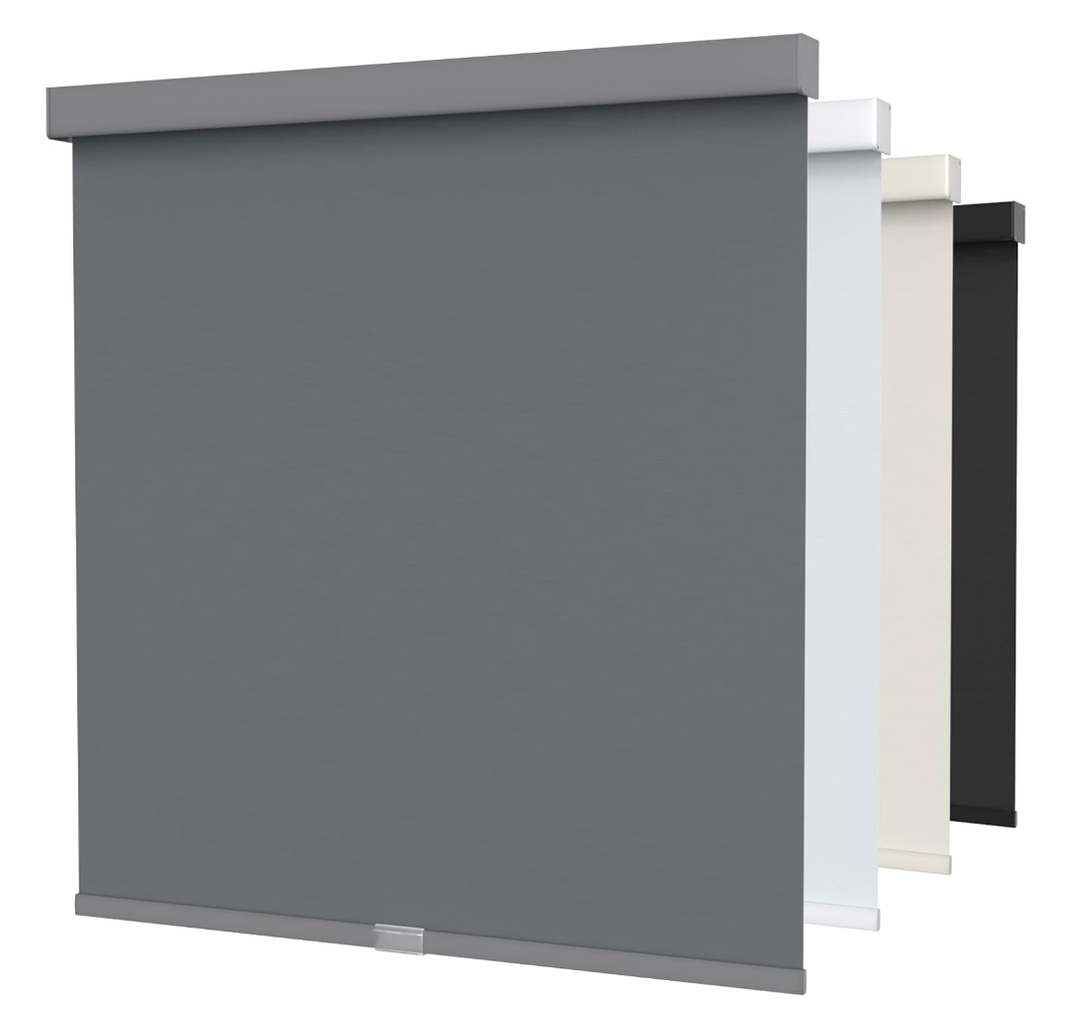 Cordless Blackout Roller Shades for Windows with Valance, Thermal Insulated UV Blocking Fabric, Cordless Window Blinds for Bedroom & Living Room, Easy Install, 28" W x 72" H, Grey