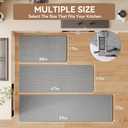 Kitchen Rugs Mat Non Slip Washable, Linen-Look 0.3" Thick Soft Cushioned Absorbent Kitchen Mats for Floor, Mild Anti-Fatigue Runner Rug Sink Mat Laundry Standing Mats, Easy Clean, Gray 17"x47"