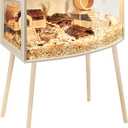 Prolee Hamster Cage with Curved Design,Chew Proof Wooden Hamsters Enclosure with Leg Stand and Openable Top or Gerbils,Hamster Habitat (40"x20"x20")