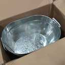 2PCS Galvanized Tub Ice Bucket for Parties, Thick Metal Galvanized Drink Buckets, Beverage Tub with Handles, Drink Bucket for Indoor & Outdoor Party (White)