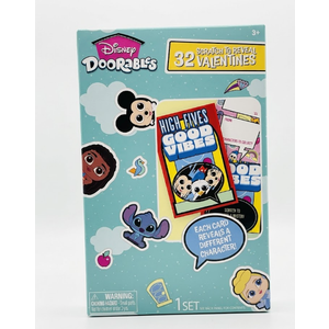 Disney Doorables 32ct Scratch To Reveal Valentines Day Cards W/ Seal Stickers, Pack of 2