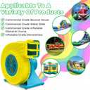 Bounce House Blower High Power Inflatable Air Blower Large PVC Bounce Castles Water Slide & Event Inflatables IPX4 Waterproof, 110-120V with 6 Stakes-1HP 750W