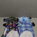 PET SHOW 4 Pack Small Dog Pajamas Cute Dinosaur Monster Clothes for Medium Dogs Soft Stretchy PJs Plaid Jumpsuit Puppy Cats Tie Dye Onesies Outfits with Sleeve Pets Dachshund Costume(L, Blue for Boys)