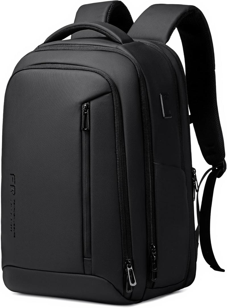 Fenree.geer Business Travel Backpack for Men, Expandable Water Resistant 17 Inch Laptop Backpack with USB Port, Black Computer Backpack for College/Work