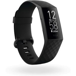 Fitbit Charge 4 Fitness and Activity Tracker with Built-in GPS, Heart Rate, Sleep & Swim Tracking, Black/Black, One Size (S & L Bands Included)