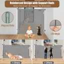 Reinforced 55" Extra Tall Dog Gates Indoor Cat Gate for Hallway - Prevents Jumping & Crawling Through, 55" Wide Retractable Gate, Mesh Pet Gates for Doorways Extra Tall Baby Gate for Cats, Gray