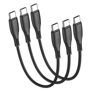 USB C to C Cable 1FT 3 Pcs, Short 12inch USB-C 65W Fast Charging Cords for iPhone 15 16, for Samsung Galaxy S25 S24 S23, Air 2020, iPad Pro, Power Bank and Other Type c Devices