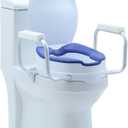 Toilet Seat Risers for Seniors,Adjustable Anti-Silp Handles & Thickened Cushion, Options for Elderly Handicap Medical Hip Replacement Surgery Lift,300 lbs, Easy Clean,Blue