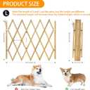 Expandable Wooden Dog Gate, Retractable Accordion Pet Gate, Small Medium Pet Dog Fence Safety Protection for Doorway Stairs Patio Garden Lawn
