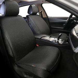Auto Newer 2PCS Luxury Breathable Car Seat Cover,Front Car Seat Protector, Fit Four Seasons of Universal Automotive Vehicle Cushion Cover, Compatible with 90% Cars,SUV,Trucks (Black,Front Seats)