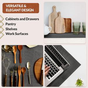 Ultra-Premium Drawer and Shelf Liner, 17.5 Inch x 20 FT Heavy-Duty and Slip-resistant Liner, Durable Non Adhesive Waterproof Roll, for Drawers, Kitchen, Cabinets, Shelves, Desks, Black