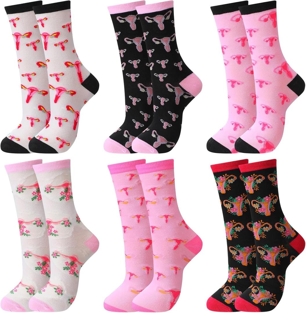 Bonuci 6 Pairs Hysterectomy Recovery Must Haves Gifts for Women Obstetrical Nurse Gifts Uterus Obgyn Labor and Delivery Socks