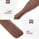 Cabilock Wooden Spatula 3pcs Slotted Mixing Salad Portable Non for Spurtles Non- Stick Spatula Utensil Wood Natural Turner Cookware - Serving Teak Kitchen Spurtle Wooden with Long and