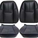 GXARTS Driver and Passenger Side Bottom and Top Lean Back Replacement Leather Seat Cover Black fit for Chevy Avalanche Tahoe Suburban Silverado GMC Sierra Yukon 2007 2008 2009 2010 2012 2013 2014