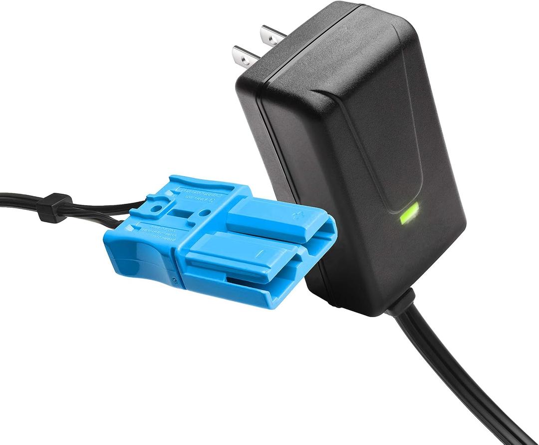 12 Volt Battery Charger with Large Blue Plug, for 12V Kid Trax Child Ride On Car Mecerdes ML63 Dodge Ram 3500 Dodge Police Car Dodge Viper More