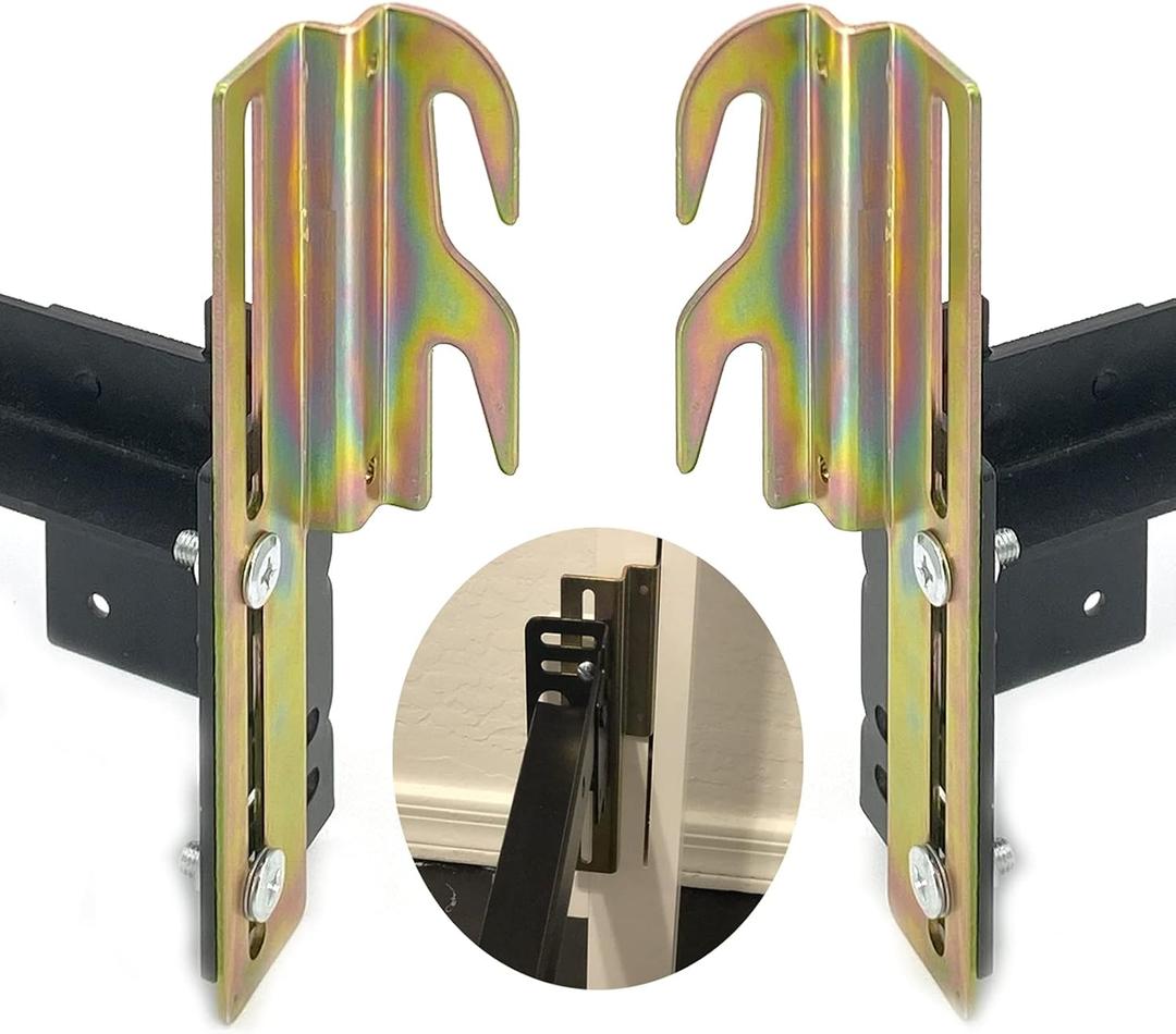 2 Pcs 711 Bed Frame Bolt On to Hook On Conversion Brackets for Headboard with Hardware, Adjustable Bed Rail Hook Plate AdapterHook on Bed Rails Brackets