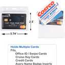 Durable & Heavy-Duty ID Badge Holders ~ Premium Quality, Clear Plastic, Waterproof & Dustproof ~ for ID Cards, Moms, Teachers, Tours, Events, Cruises & More (25 Pack, Horizontal) by Stationery King (Clear Small 2.5 X 3.74)