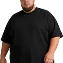 Men's Big T-Shirts6XL Soft Cotton Blend Plus Size Short Sleeve Tees, Comfort Stretch Crew Neck Plain Casual Shirts