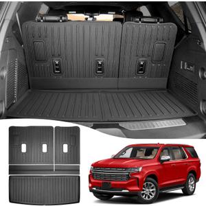 Cargo Mat with Seat Back Cover Fit for 2022-2024 Chevy Tahoe/GMC Yukon Accessories, Cargo Liner TPE Trunk Mat Back Seat Protector Trunk Liner for GMC Yukon/Chevrolet Tahoe