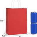 BagDream 8x4.25x10.5 Inch 100Pcs Red Gift Bags Medium Size, Kraft Paper Bags with Handles Bulk for Wedding, Party Favors, Business, Christmas, Grocery Paper Sacks