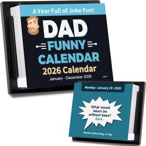 2026 Desk Calendar - Dad Funny Calendar 2026, Jan.2026 - Dec.2026, 3d Calendar 2026, Daily Calendars 2026 Page a Day, 4.95" X 5.95", Small Desk Calendars with 365+ Funny Joke Pages, Backplane bracket