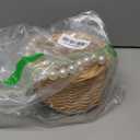 Wicker Rattan Flower Girl Basket,Pearl Handle Flower Basket,Flower Girl Basket for Wedding and Home Decorations. (4)