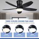 Surtime Ceiling Fans with Lights-36 Low Profile Ceiling Fan with Light and Remote/APP Control,Flush Mount,DC Reversible,LED Dimmable Blakc Ceiling Fans for Bedroom,Indoor/Outdoor Patio Use