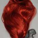 FAVE Red Wigs for Women Mermaid Waves Synthetic Wig 28 Inches Middle Part Long Wavy Red Wig Natural Looking Heat Resistant Wig for Daily Party Use