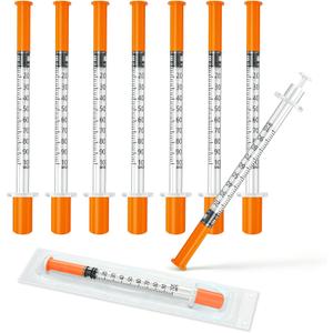 1ml/cc 29G 1/2" Syringes with Needle, 100 Pack