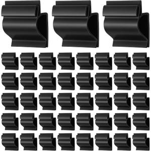 50 Pcs Black Sign Clip Food Tray Label Holders Reusable Price Tag Tray Signs Plastic Sign Clips Display-Clip-Holder for Cup Bowl Pan Buffet Deli Trays Board Bake Signs