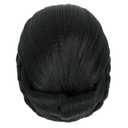 IMISSU Braided Chignon Dancer Hair Cover Donut Hair Pieces Scrunchies Hair Bun Wig Clips Updo Wedding Party for Women (M6 Black)