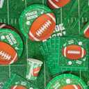 DECORLIFE Football Party Supplies Kits Serves 24, Football Themed Plates and Napkins Includes Tablecloths, Cups for Football Birthday Party totally 169 PCS