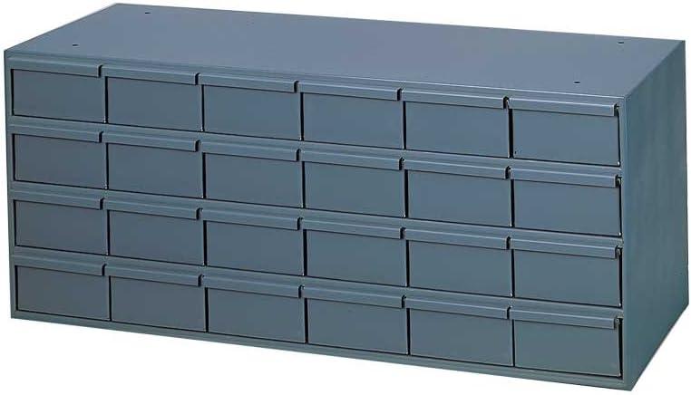 Durham 007-95 Gray Cold Rolled Steel Storage Cabinet, 33-3/4" Width x 14-3/8" Height x 11-5/8" Depth, 24 Drawer