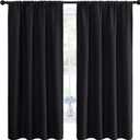 NICETOWN Black Blackout Curtain Blinds  Solid Thermal Insulated Window Treatment Blackout Drapes/Draperies for Bedroom (2 Panels, 42 inches Wide by 63 inches Long, Black)