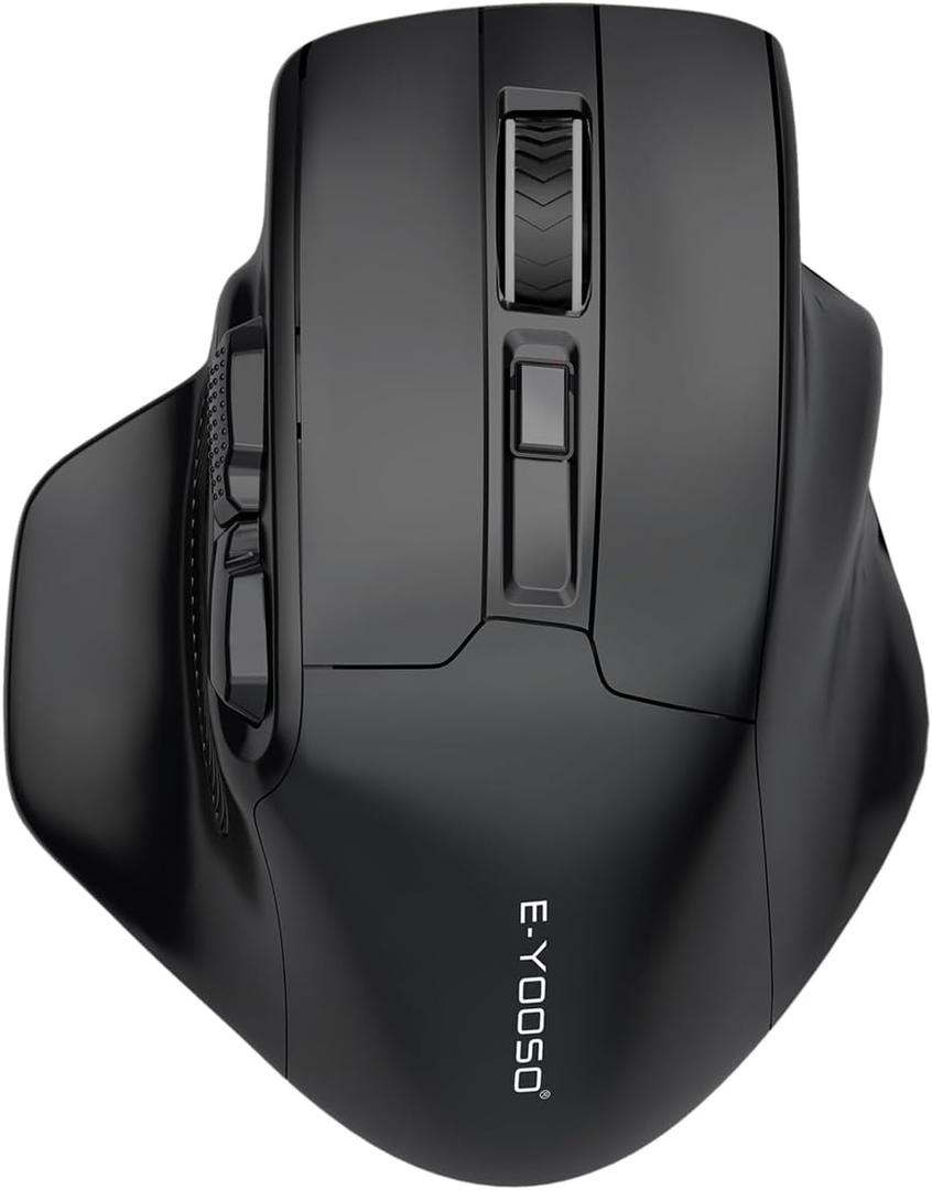 E-YOOSO Large Bluetooth Wireless Mouse, X-31 Large Mouse for Big Hands, 5-Level 4800 DPI, 6 Button Big Ergo Computer Mouse, 18 Months Battery Life Cordless Mouse for Laptop, Chromebook