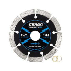 CRALY 14 Inch Super Thin Segmented Diamond Blade, 1 in Arbor, 9'' Diamond Stone Blade for Angle Grinder & Masonry Saw, Diamond Cutting Wheel for Cutting Concrete, Paver, Masonry, Stone, Granite, 2PC