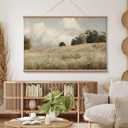 VIYYIEA Extra Large Canvas Wall Art, 36x54 Inch Vintage Landscape Painting, Neutral Pastoral Nature Wall Decor for Living Room or Bedroom, Above Sofa