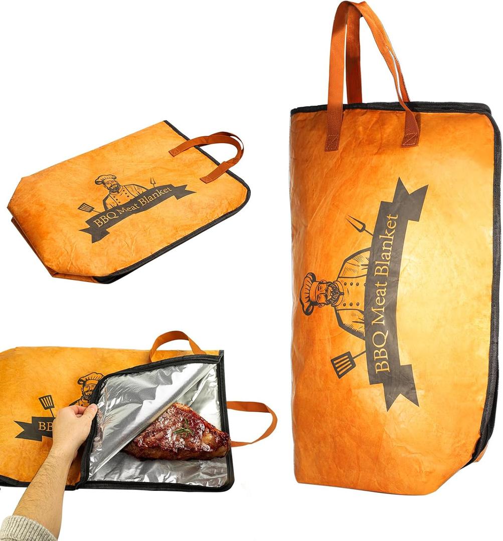 BBQ Blanket Resting Meat, Reusable Insulated Smoker Grilling Blanket for Marinated Smoking Meat Bag Accessories, Perfect for Camping, Picnics Outdoor Gatherings 21 in