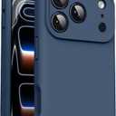 Supdeal Liquid Silicone Case for iPhone 17 Pro Max - [Camera All-Round Protection] [Soft Microfiber Lining Anti-Scratch] 4 Layer Full Covered Shockproof Gel Rubber Phone Case Cover, 6.9", Dark Blue