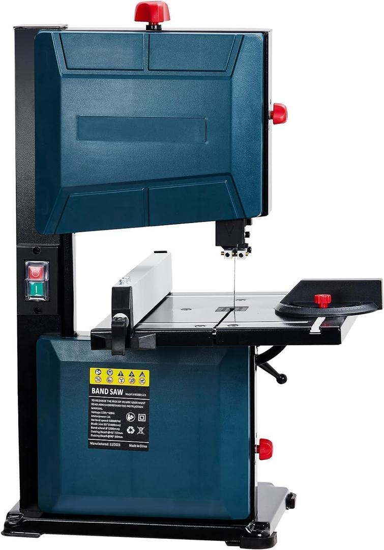 8 in Bandsaw, 3A & 1800RPM Pure Copper Motor Bandsaw, 0-45 Tilting Range, for Woodworking Aluminum Plastic, Benchtop Band Saw with Fence and Miter Gauge 8 in Bandsaw, 3A & 1800RPM Pure Copper Motor Bandsaw, 0-45 Tilting Range, for Woodworking Aluminum Plastic, Benchtop Band Saw with Fence and Miter Gauge