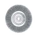 Bench Wire Wheel Brush Fine Crimped Steel Wire 0.008" with Arbor Bushing for Bench Grinder -4pack  6in Carbon Steel Fine