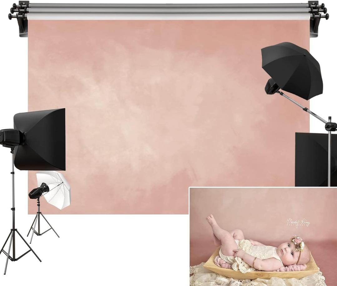 Kate 10x6.5ft/3m(W) x2m(H) Pink Photo Backdrops Photographers Retro Solid Light Pink Background Photography Props Studio Digital Printed Backdrop