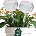 Iridescent Self Watering Globes, Glass Rainbow Plant Watering Globes, Self Watering Planter Insert, Automatic Plant Waterer Indoor (Medium-2 Pcs Iridescent)