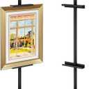Adjustable Tabletop Stand for Frames, Stand Table Easels for Display Up to 28" H, Metal Picture Frame Holder Stands for Photo Picture Frame Artwork(Black)