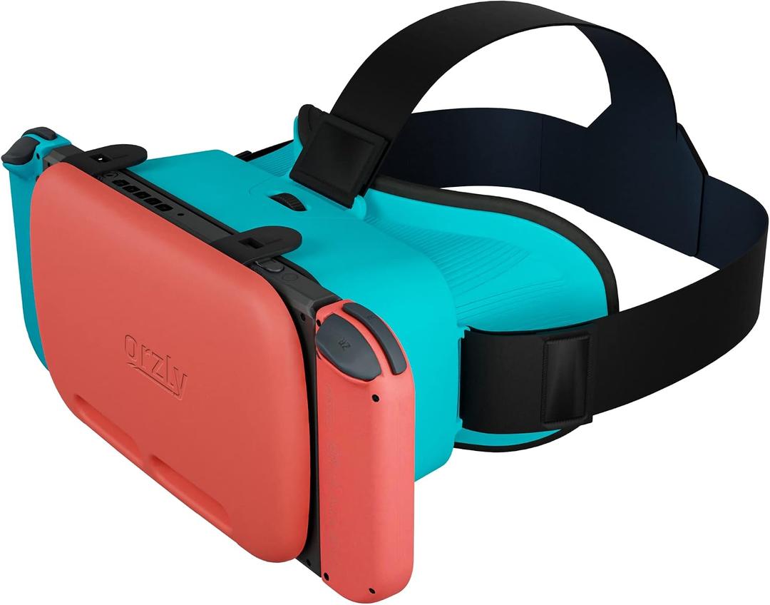 Orzly VR Headset Designed for Nintendo Switch & Switch OLED Console with Adjustable Lens for a Virtual Reality Gaming Experience and for Labo VR - Colour Pop - Gift Boxed Edition Tanami