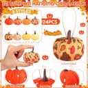 51 Pcs Fall Ornaments for Tree Thanksgiving 3D Pumpkin Felt Maple Leaf Hanging Ornaments Fall Tree Decoration for Home Farmhouse Harvest Autumn Decoration