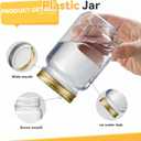 novelinks 16 oz Clear Plastic Jars with Lids, Refillable 16oz Mason Jars with Lids & Storage Containers for Kitchen & Household Use (20 Pack,Gold)
