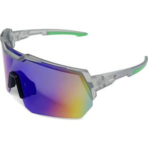 SummitRush Polarized sports sunglasses suitable for men and women with myopia, driving fishing mountain bikes sunglasses UV400 protection adjustable nose support sunglasse (Grey blue)